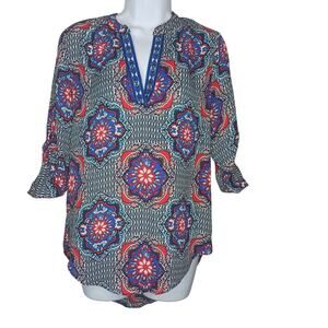 Society Girl Embroidered Boho Tunic Style Top NWOT Sz Small